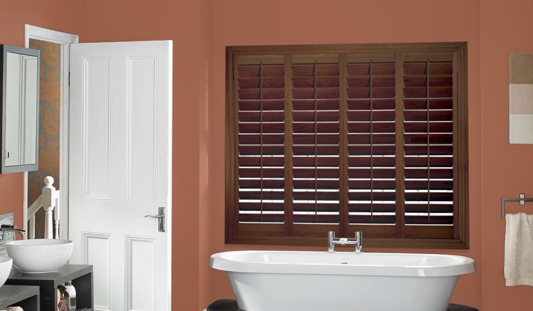 Put old paint to proper use and give your area a new life. Plantation shutters in a bathroom