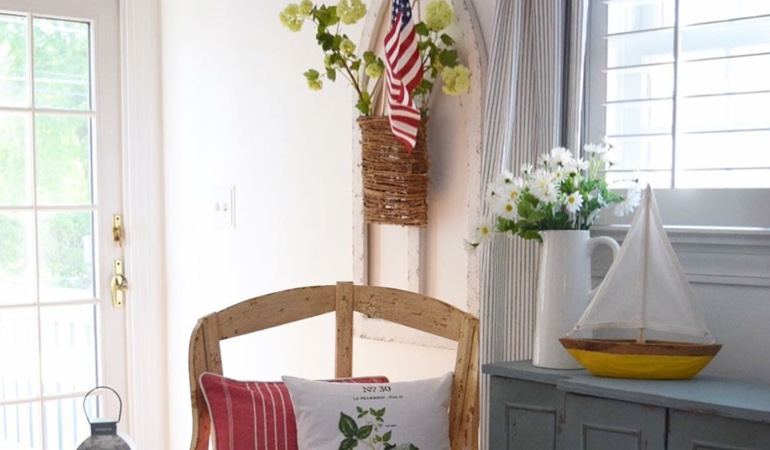 Bright sitting corner with faux wood plantation shutters in Fort Lauderdale. Faux wood plantation shutters in Fort Lauderdale